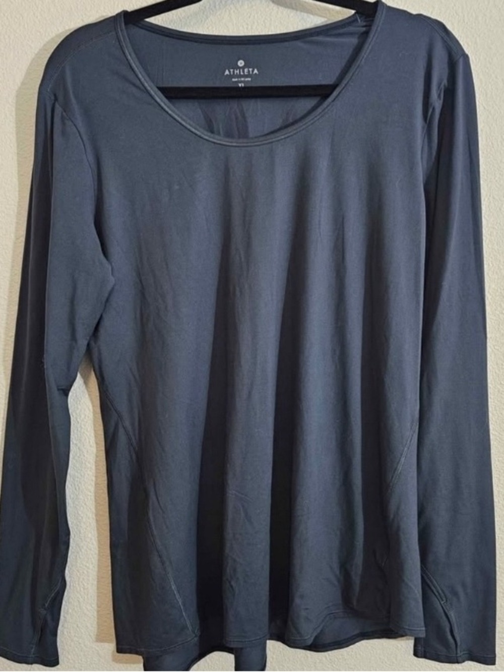 Athleta Long-Sleeve Scoop Neck Top — Charcoal Gray